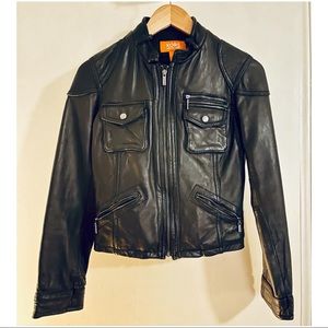 Michael Kors Black Leather Moto Jacket Sz. Small